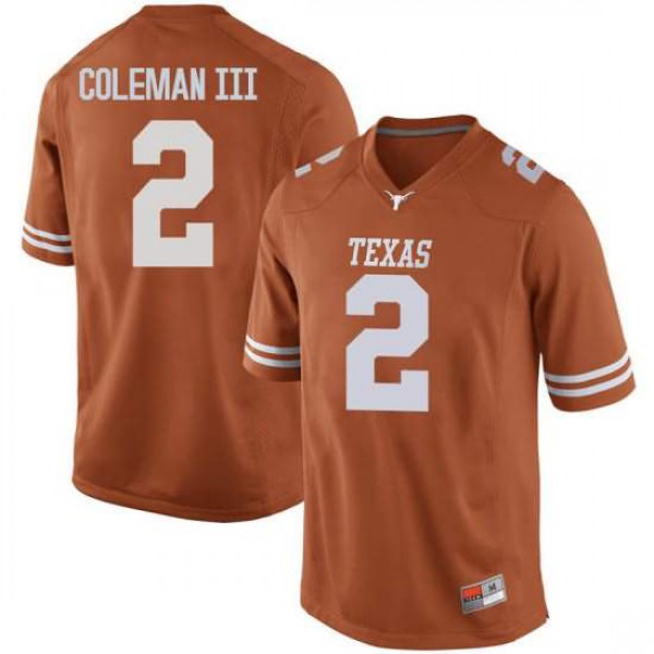 Mens University of Texas #2 Matt Coleman III Game Stitch Jersey Orange